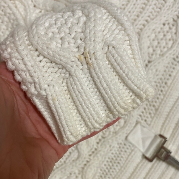Ralph Lauren Cream Cable Knit Cardigan with Buckles size small petite - Picture 5 of 7